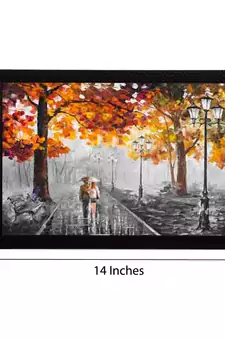 Loving Couple in rain Satin Matt Texture UV Art Painting