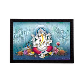 Lord Ganesha Satin Matt Texture UV Art Painting 1
