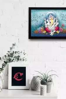 Lord Ganesha Satin Matt Texture UV Art Painting