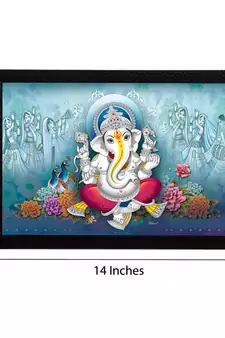 Lord Ganesha Satin Matt Texture UV Art Painting