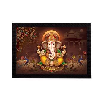 Lord Ganesha Satin Matt Texture UV Art Painting 1