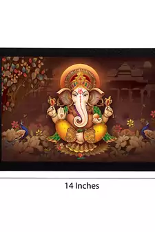 Lord Ganesha Satin Matt Texture UV Art Painting