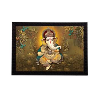 Lord Ganesha Satin Matt Texture UV Art Painting 1