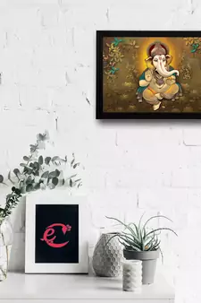 Lord Ganesha Satin Matt Texture UV Art Painting