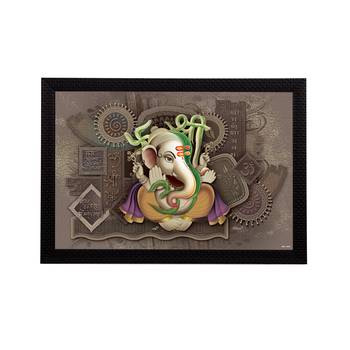 Lord Ganesha Satin Matt Texture UV Art Painting 1