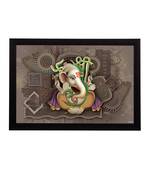Lord Ganesha Satin Matt Texture UV Art Painting