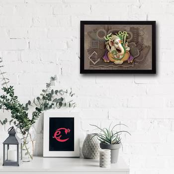 Lord Ganesha Satin Matt Texture UV Art Painting 2