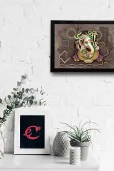 Lord Ganesha Satin Matt Texture UV Art Painting