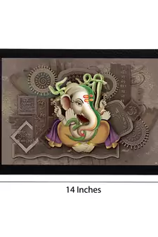 Lord Ganesha Satin Matt Texture UV Art Painting