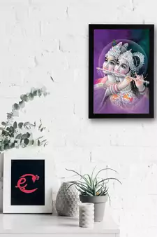Radha Krishna Satin Matt Texture UV Art Painting