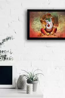 Lord Ganesha Satin Matt Texture UV Art Painting