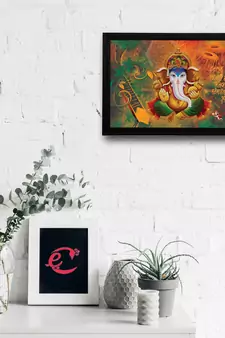 Lord Ganesha Satin Matt Texture UV Art Painting