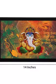 Lord Ganesha Satin Matt Texture UV Art Painting