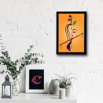 Lord Krishna playing Flute Satin Matt Texture UV Art Painting 2