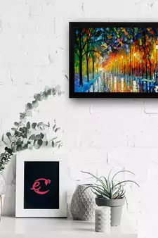 Lovely Rain View Satin Matt Texture UV Art Painting