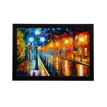 Street View in Rain Satin Matt Texture UV Art Painting 1