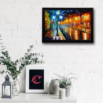 Street View in Rain Satin Matt Texture UV Art Painting 2