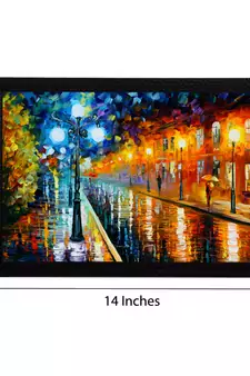 Street View in Rain Satin Matt Texture UV Art Painting