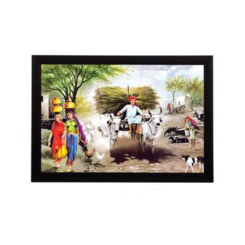 Village Scenic View Satin Matt Texture UV Art Painting 1