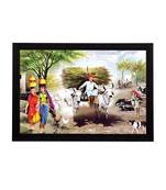 Village Scenic View Satin Matt Texture UV Art Painting