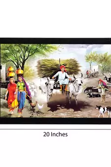 Village Scenic View Satin Matt Texture UV Art Painting