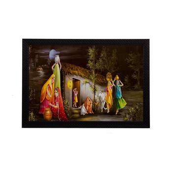 Village Scenic View Satin Matt Texture UV Art Painting 1