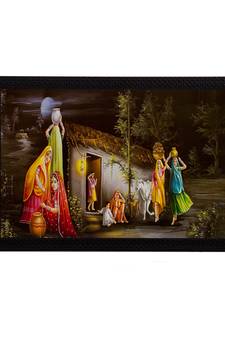 Village Scenic View Satin Matt Texture UV Art Painting