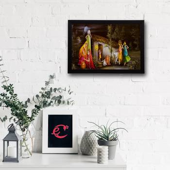 Village Scenic View Satin Matt Texture UV Art Painting 2