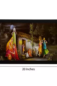 Village Scenic View Satin Matt Texture UV Art Painting