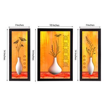 Set of 3 Botanical Floral Satin Matt Texture UV Art Painting 2