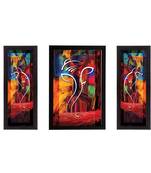 Set of 3 Lord Ganesha Satin Matt Texture UV Art Painting