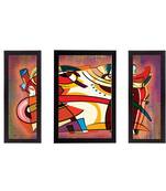 Set of 3 Abstract Object Satin Matt Texture UV Art Painting