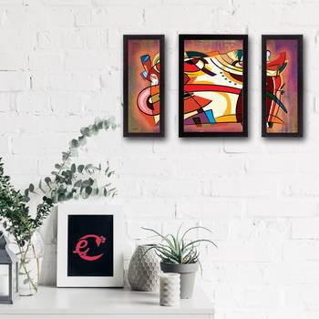 Set of 3 Abstract Object Satin Matt Texture UV Art Painting 2