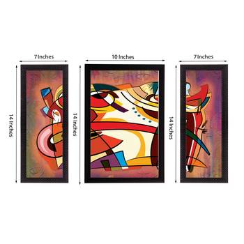 Set of 3 Abstract Object Satin Matt Texture UV Art Painting 3