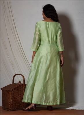 Mint Green Chanderi Jacket Kurta 3
