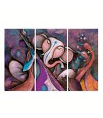 Set of 3 Lord Ganesha Premium Canvas Painting