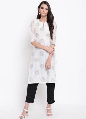 White Block Kurta 1