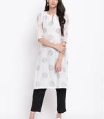 White Block Kurta