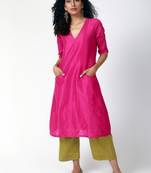 Pink Green Silk Kurta-Pant