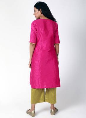Pink Green Silk Kurta-Pant 3