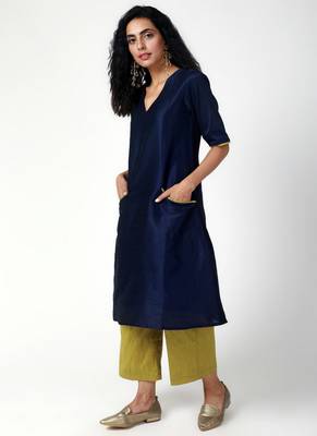Blue Green Silk Kurta-Pant 2