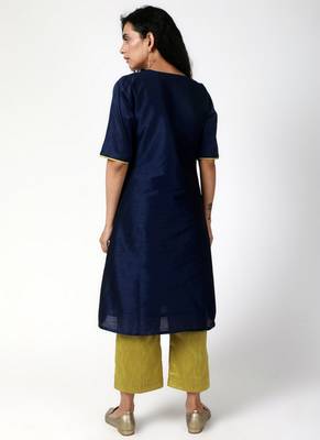 Blue Green Silk Kurta-Pant 3