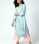 Powder Blue Cowl Kurta-Pant