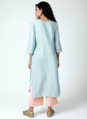 Powder Blue Cowl Kurta-Pant 4