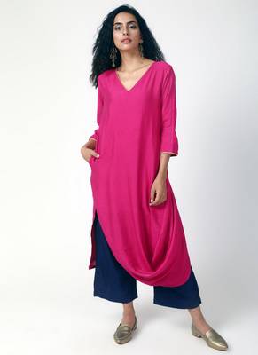 Pink Cowl Kurta-Pant 1