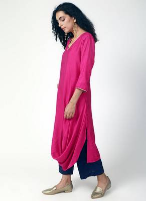 Pink Cowl Kurta-Pant 2