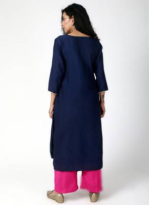 Blue Cowl Kurta-Pant 3