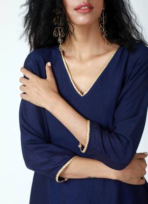 Blue Cowl Kurta-Pant 4