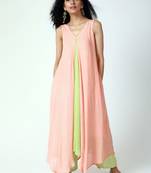 Peach Asymmetric Kurta-Pant
