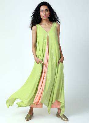 Mint Green Asymmetric Kurta-Pant 1